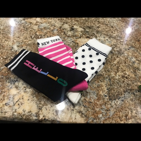Kate Spade ♠️ new 3 pack of crew style socks - Picture 5 of 7